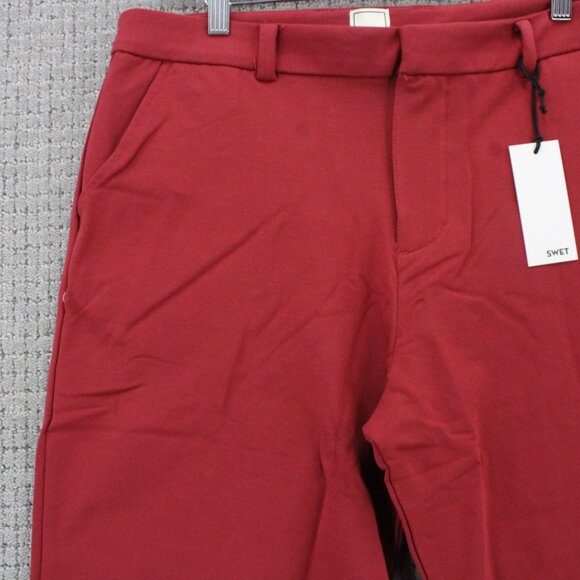 Swet Tailor Chino Shorts Mens Size 34 Red Solid Performance Lightweight NWT - Picture 3 of 10